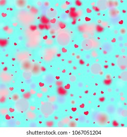 Hearts Confetti Background. St. Valentine's Day pattern.   Romantic Scattered Hearts Texture. Love. Light, Bokhe, Magic Clouds, Moments.

 Element of Design for Cards, Banners, Posters, Flyers. 
