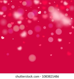 Hearts Confetti Background. St. Valentine's Day pattern.   Romantic Scattered Hearts Texture. Love. Light, Bokhe, Magic Clouds, Moments.

 Element of Design for Cards, Banners, Posters, Flyers. 
