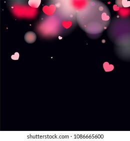 Hearts Confetti Background. St. Valentine's Day pattern.   Romantic Scattered Hearts Texture. Love. Light, Bokhe, Magic Clouds, Moments.

 Element of Design for Cards, Banners, Posters, Flyers. 
