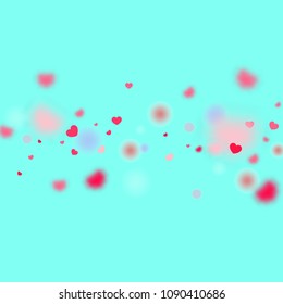 Hearts Confetti Background. St. Valentine's Day pattern.   Romantic Scattered Hearts Wallpaper. Love. Light, bokeh, Magic Clouds, Moments.
Design for Weddings, Anniversary, Mother's Day. 
