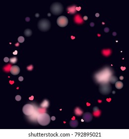 Hearts Confetti Background. St. Valentine's Day pattern. Romantic Scattered Hearts Texture. Love. Light, Bokeh, Magic Clouds, Moments.
Design for Weddings, Anniversary, Mother's Day. 