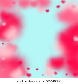 Hearts Confetti Background. St. Valentine's Day pattern.   Romantic Scattered Hearts Texture. Love. Light, Bokhe, Magic Clouds, Moments.

 Design for Weddings, Anniversary, Mother's Day. 

