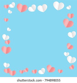 Hearts Confetti Background. St. Valentine's Day pattern.   Romantic Scattered Hearts Texture. Love. Sweet Moment. Vector Illustration.

 Element of Design for Cards, Banners, Posters, Flyers. 
