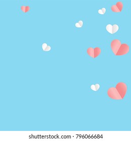 Hearts Confetti Background. St. Valentine's Day pattern.   Romantic Scattered Hearts Texture. Love. Sweet Moment. Vector Illustration.

 Element of Design for Cards, Banners, Posters, Flyers. 
