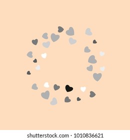 Hearts Confetti, bright background, cute and fun decoration. Vector illustration for celebration, party, carnival, festive holiday and Your project.