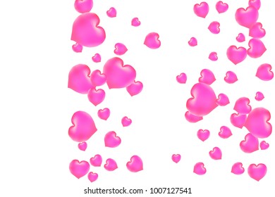 Hearts Confetti, bright colorful background, cute and fun decoration. Isolated. Vector illustration for celebration, party, carnival, festive, holiday and Your project.