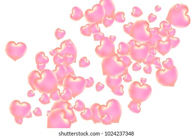 Hearts Confetti, bright colorful background, cute and fun decoration. Isolated. Vector illustration for celebration, party, carnival, festive, holiday and Your project.