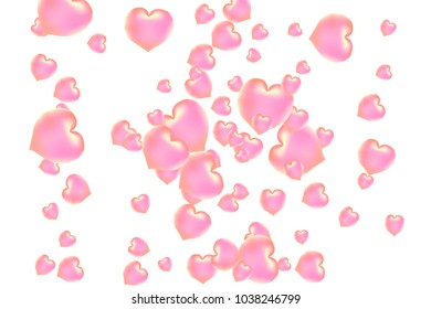Hearts Confetti, bright colorful background, cute and fun decoration. Isolated. Vector illustration for celebration, party, carnival, festive, holiday and Your project.