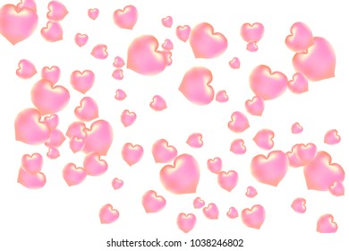 Hearts Confetti, bright colorful background, cute and fun decoration. Isolated. Vector illustration for celebration, party, carnival, festive, holiday and Your project.