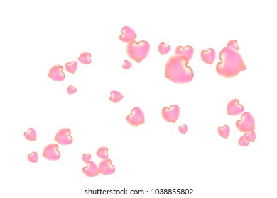 Hearts Confetti, bright colorful background, cute and fun decoration. Isolated. Vector illustration for celebration, party, carnival, festive, holiday and Your project.