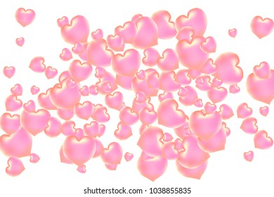 Hearts Confetti, bright colorful background, cute and fun decoration. Isolated. Vector illustration for celebration, party, carnival, festive, holiday and Your project.