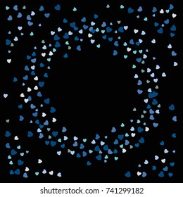 Hearts Confetti, bright colorful background, cute and fun decoration. Vector illustration for celebration, party, carnival, festive holiday and Your project.