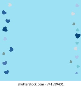 Hearts Confetti, bright colorful background, cute and fun decoration. Vector illustration for celebration, party, festive holiday and Your project.