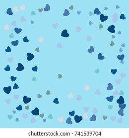 Hearts Confetti, bright colorful background, cute and fun decoration. Vector illustration for celebration, party, festive holiday and Your project.