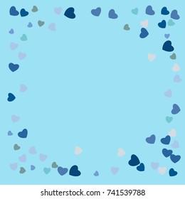Hearts Confetti, bright colorful background, cute and fun decoration. Vector illustration for celebration, party, festive holiday and Your project.