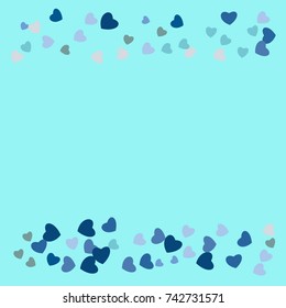 Hearts Confetti, bright colorful background, cute and fun decoration. Vector illustration for celebration, party, festive holiday and Your project.