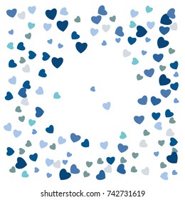 Hearts Confetti, bright colorful background, cute and fun decoration. Vector illustration for celebration, party, festive holiday and Your project.