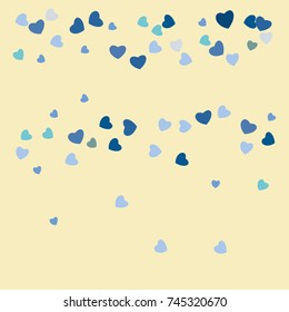 Hearts Confetti, bright colorful background, cute and fun decoration. Vector illustration for celebration, party, carnival, festive holiday and Your project.