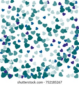 Hearts Confetti, bright colorful background, cute and fun decoration. Vector illustration for celebration, party, carnival, festive holiday and Your project.
