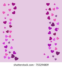 Hearts Confetti, bright colorful background, cute and fun decoration. Vector illustration for celebration, party, carnival, festive holiday and Your project.