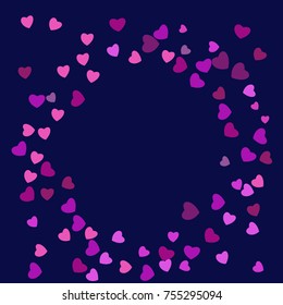 Hearts Confetti, bright colorful background, cute and fun decoration. Vector illustration for celebration, party, carnival, festive holiday and Your project.