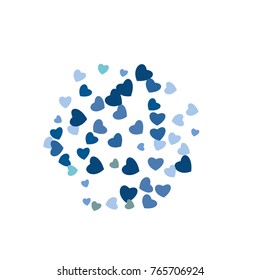 Hearts Confetti, bright colorful background, cute and fun decoration. Vector illustration for celebration, party, carnival, festive holiday and Your project.