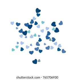 Hearts Confetti, bright colorful background, cute and fun decoration. Vector illustration for celebration, party, carnival, festive holiday and Your project.