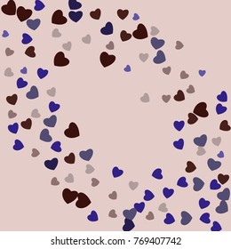 Hearts Confetti, bright colorful background, cute and fun decoration. Vector illustration for celebration, party, carnival, festive holiday and Your project.