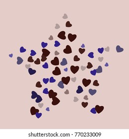 Hearts Confetti, bright colorful background, cute and fun decoration. Vector illustration for celebration, party, carnival, festive holiday and Your project.