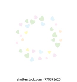 Hearts Confetti, bright colorful background, cute and fun decoration. Vector illustration for celebration, party, carnival, festive holiday and Your project.