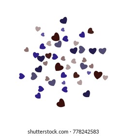 Hearts Confetti, bright colorful background, cute and fun decoration. Vector illustration for celebration, party, carnival, festive holiday and Your project.