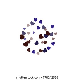 Hearts Confetti, bright colorful background, cute and fun decoration. Vector illustration for celebration, party, carnival, festive holiday and Your project.