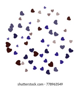 Hearts Confetti, bright colorful background, cute and fun decoration. Vector illustration for celebration, party, carnival, festive holiday and Your project.