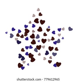 Hearts Confetti, bright colorful background, cute and fun decoration. Vector illustration for celebration, party, carnival, festive holiday and Your project.