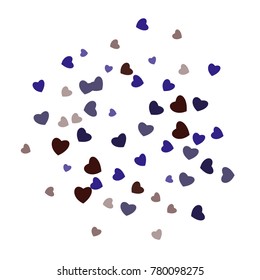 Hearts Confetti, bright colorful background, cute and fun decoration. Vector illustration for celebration, party, carnival, festive holiday and Your project.
