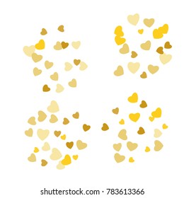 Hearts Confetti, bright colorful background, cute and fun decoration. Vector illustration for celebration, party, carnival, festive holiday and Your project.