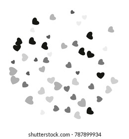 Hearts Confetti, bright colorful background, cute and fun decoration. Vector illustration for celebration, party, carnival, festive holiday and Your project.