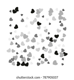 Hearts Confetti, bright colorful background, cute and fun decoration. Vector illustration for celebration, party, carnival, festive holiday and Your project.