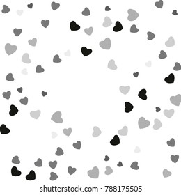 Hearts Confetti, bright colorful background, cute and fun decoration. Vector illustration for celebration, party, carnival, festive holiday and Your project.