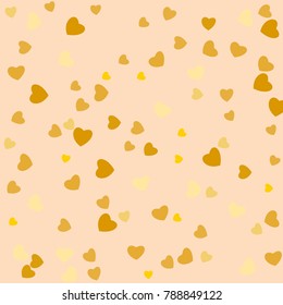 Hearts Confetti, bright colorful background, cute and fun decoration. Vector illustration for celebration, party, carnival, festive holiday and Your project.