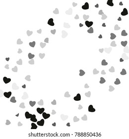 Hearts Confetti, bright colorful background, cute and fun decoration. Vector illustration for celebration, party, carnival, festive holiday and Your project.