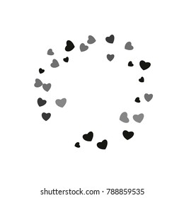 Hearts Confetti, bright colorful background, cute and fun decoration. Vector illustration for celebration, party, carnival, festive holiday and Your project.