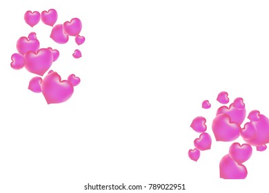 Hearts Confetti, bright colorful background, cute and fun decoration. Isolated. Vector illustration for celebration, party, carnival, festive, holiday and Your project.