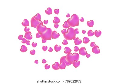 Hearts Confetti, bright colorful background, cute and fun decoration. Isolated. Vector illustration for celebration, party, carnival, festive, holiday and Your project.