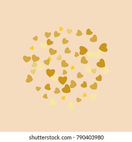 Hearts Confetti, bright colorful background, cute and fun decoration. Vector illustration for celebration, party, carnival, festive holiday and Your project.