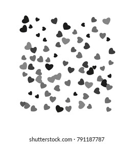 Hearts Confetti, bright colorful background, cute and fun decoration. Vector illustration for celebration, party, carnival, festive holiday and Your project.