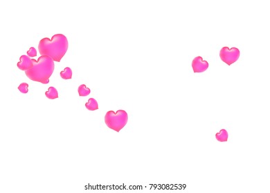 Hearts Confetti, bright colorful background, cute and fun decoration. Isolated. Vector illustration for celebration, party, carnival, festive, holiday and Your project.