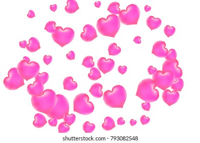 Hearts Confetti, bright colorful background, cute and fun decoration. Isolated. Vector illustration for celebration, party, carnival, festive, holiday and Your project.