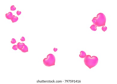 Hearts Confetti, bright colorful background, cute and fun decoration. Isolated. Vector illustration for celebration, party, carnival, festive, holiday and Your project.