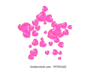 Hearts Confetti, bright colorful background, cute and fun decoration. Isolated. Vector illustration for celebration, party, carnival, festive, holiday and Your project.